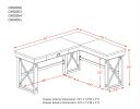 ACME Talmar Writing Desk w/Lift Top in Marble Top & Rustic Oak Finish OF00055