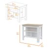 Ralston 7-Shelf 4-Door 2-piece Kitchen Set, Kitchen Island and Pantry Cabinet White and Light Oak