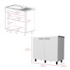 Utility Sink Cabinet Burwood, Kitchen, White
