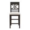 TOPMAX 6-Piece Wood Counter Height Dining Table Set with Storage Shelf, Kitchen Table Set with Bench and 4 Chairs,Rustic Style,Espresso+Beige Cushion