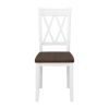TOPMAX 6-piece Wooden Kitchen Table set, Farmhouse Rustic Dining Table set with Cross Back 4 Chairs and Bench,White+Cherry