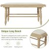 TOPMAX 6-peice Dining Set with Turned Legs, Kitchen Table Set with Upholstered Dining Chairs and Bench,Retro Style, Natural