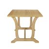TOPMAX Farmhouse 6-Piece Trestle Dining Table Set with Upholstered Dining Chairs and Bench, 59inch, Brown