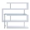 ACME Raceloma Writing Desk w/Shelf, Clear Glass, White & Chrome Finish 93179