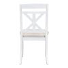 TREXM 5-Piece Retro Functional Dining Table Set Extendable Round Table and 4 Upholstered Chairs for Dining Room and Living Room (Brown+Antique White)