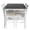 TOPMAX Counter Height 5-piece Solid Wood Dining Table Set, 59*35.4Inch Table with Wine Rack and 4 Upholstered Chairs, White