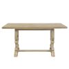 TREXM 6-Piece Retro Dining Set with Unique-designed Table Legs and Foam-covered Seat Backs&Cushions for Dining Room (Grey Wash)