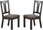 Transitional Style 6pc Dining Room Set Dining Table w Leaf 1x Bench and 4x Side Chairs Dark Grey Finish Cushion Seats Kitchen Dining Furniture