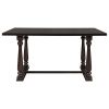 TREXM 6-Piece Dining Table and Chair Set with Special-shaped Legs and Foam-covered Seat Backs&Cushions for Dining Room (Espresso)