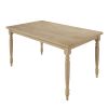 TOPMAX 6-peice Dining Set with Turned Legs, Kitchen Table Set with Upholstered Dining Chairs and Bench,Retro Style, Natural