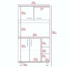 Ralston 7-Shelf 4-Door 2-piece Kitchen Set, Kitchen Island and Pantry Cabinet White and Light Oak