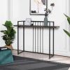 47.2" L Square Console Table - WALNUT & BLACK