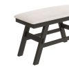 TOPMAX 6-Piece Wood Counter Height Dining Table Set with Storage Shelf, Kitchen Table Set with Bench and 4 Chairs,Rustic Style,Espresso+Beige Cushion