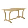 TOPMAX Farmhouse 6-Piece Trestle Dining Table Set with Upholstered Dining Chairs and Bench, 59inch, Brown