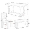 TREXM 6-Piece Dining Table and Chair Set with Special-shaped Legs and Foam-covered Seat Backs&Cushions for Dining Room (Espresso)