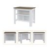 Ralston 7-Shelf 4-Door 2-piece Kitchen Set, Kitchen Island and Pantry Cabinet White and Walnut