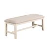 Luxury Look Dining Room Furniture 6pc Dining Set Dining Table w Drawers 4x Side Chairs 1x Bench White Rubberwood Walnut Acacia Veneer Slat Back Chair