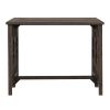 TREXM 3-Piece Retro Dining Set Solid Wood Counter Height Pub Set Foldable Table with 2 Saddle Stools for Kitchen, Small Space (Espresso)