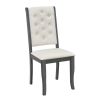 TREXM 6-Piece Retro Dining Set with Unique-designed Table Legs and Foam-covered Seat Backs&Cushions for Dining Room (Antique Grey)