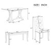 TREXM 6-Piece Farmhouse Dining Table Set, Rectangular Trestle Table and 4 Upholstered Chairs & Bench for Dining Room (Natural Wood Wash)