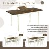TOPMAX Mid-Century 5-Piece Extendable Dining Table Set Kitchen Table Set with 15inch Butterfly Leaf for 4, Light Brown+Butter Milk