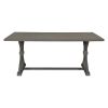 TREXM 6-Piece Farmhouse Dining Table Set 72" Wood Rectangular Table, 4 Upholstered Chairs with Bench (Gray)