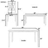 TOPMAX 6-piece Wooden Kitchen Table set, Farmhouse Rustic Dining Table set with Cross Back 4 Chairs and Bench,White+Cherry