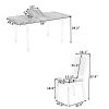 TOPMAX Mid-Century 5-Piece Extendable Dining Table Set Kitchen Table Set with 15inch Butterfly Leaf for 4, Light Brown+Butter Milk