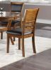 Contemporary Dining 5pc Set Round Table w 4x Side Chairs Walnut Finish Rubberwood Unique Design